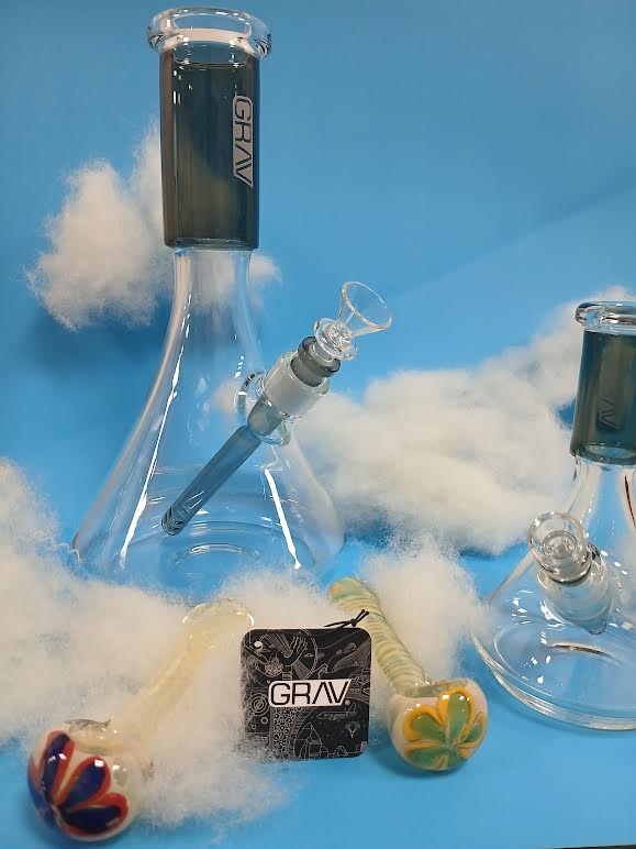 Photograph of product: GRAV | 4" Silver Fumed Spiral Glass Pipe