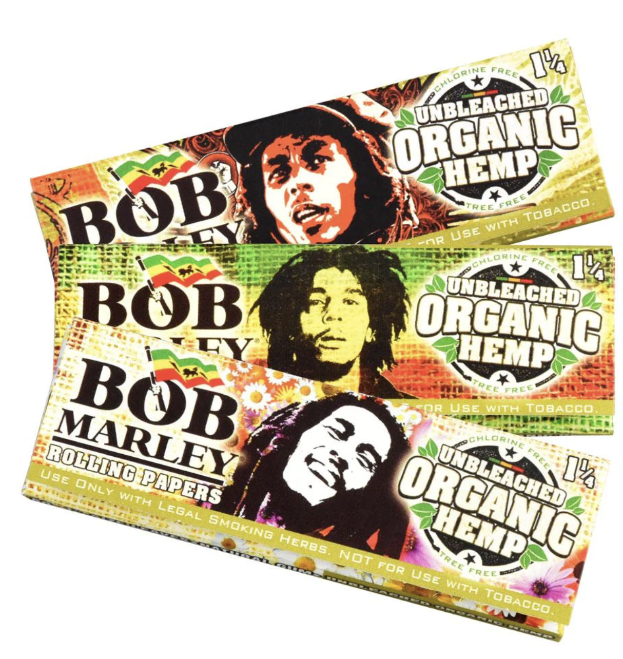 Photograph of product: Bob Marley Unbleached Rolling Papers | 1 1/4 Size
