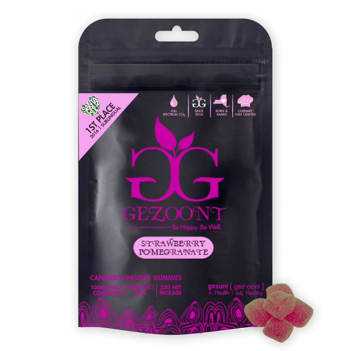 Photograph of product: Gezoont | Strawberry Pomergranate Gummies | Hybrid