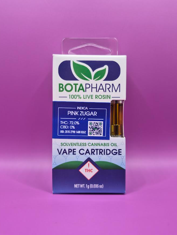Photograph of product: Botapharm - 1g Live Rosin Cart - Pink Zugar