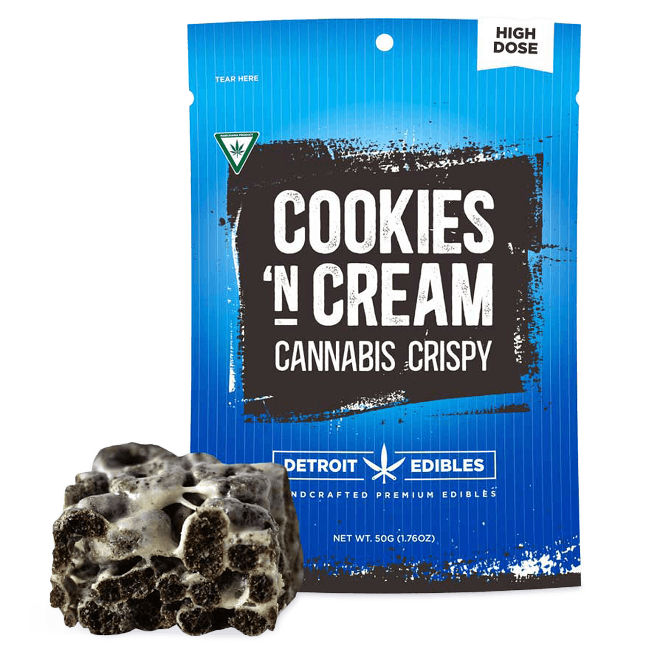 Photograph of product: Detroit Edibles Cookies 'N Cream Crispy 200mg Rec