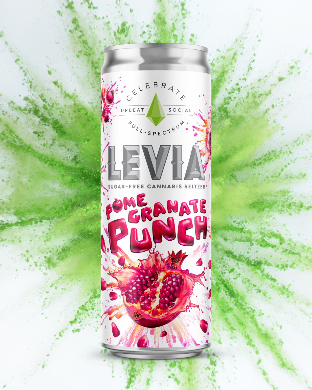 Photograph of product: LEVIA - Pomegranate Punch 5mg Seltzer Sugar-Free