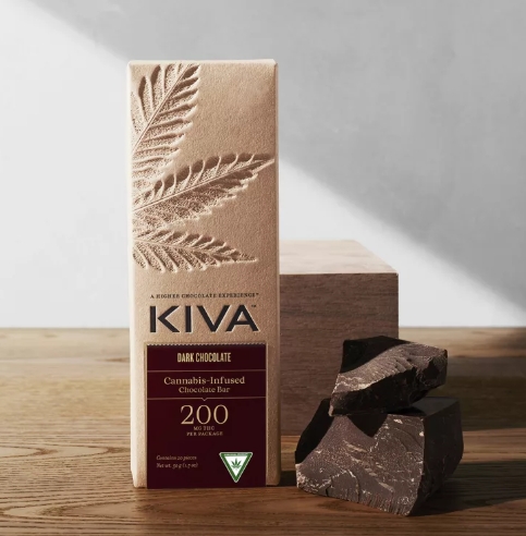 Photograph of product: Kiva | Dark Chocolate | 200mg | Chocolate Bar