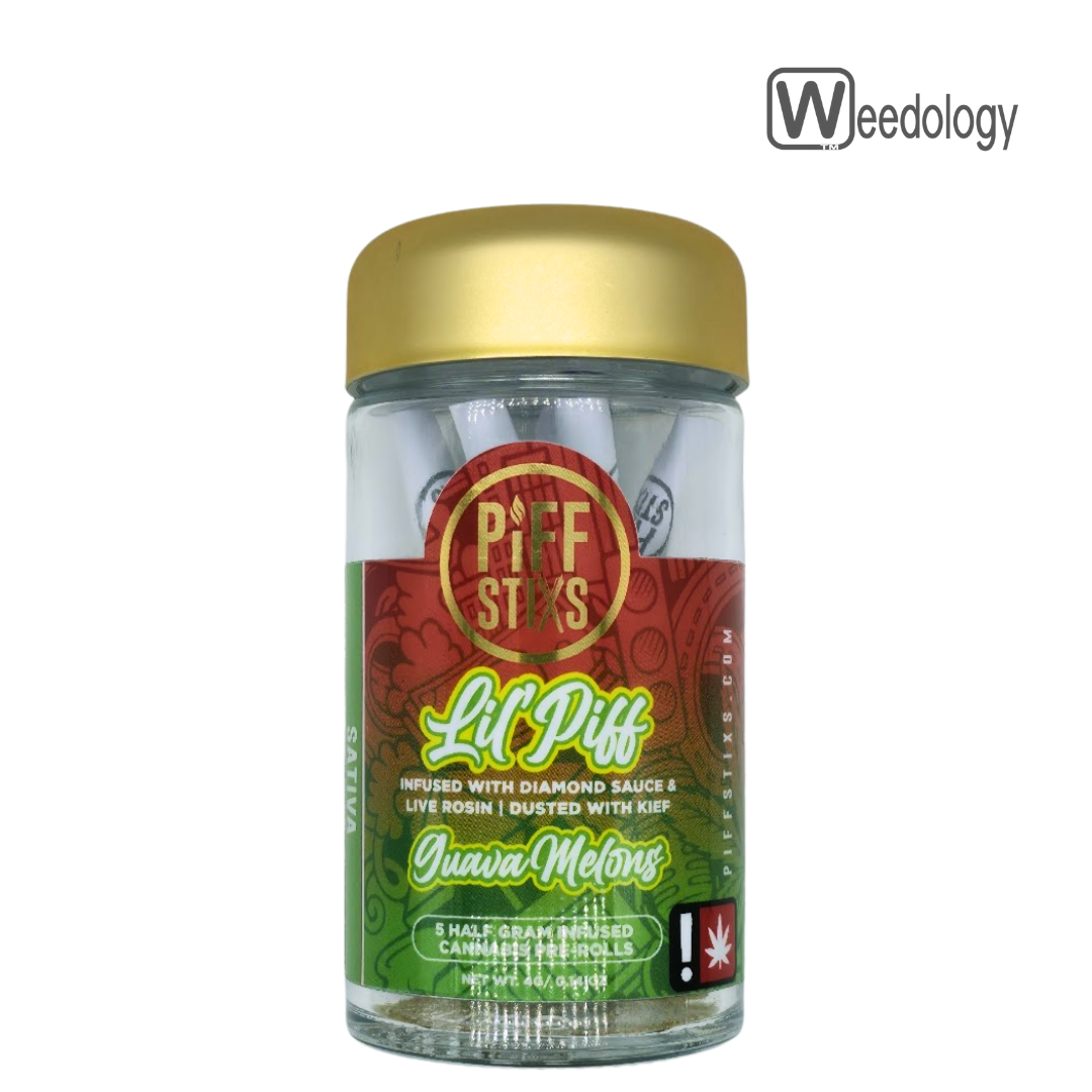 Photograph of product: Lil' Piff 5pk GUAVA MELONS Infused 0.5g Pre-Rolls