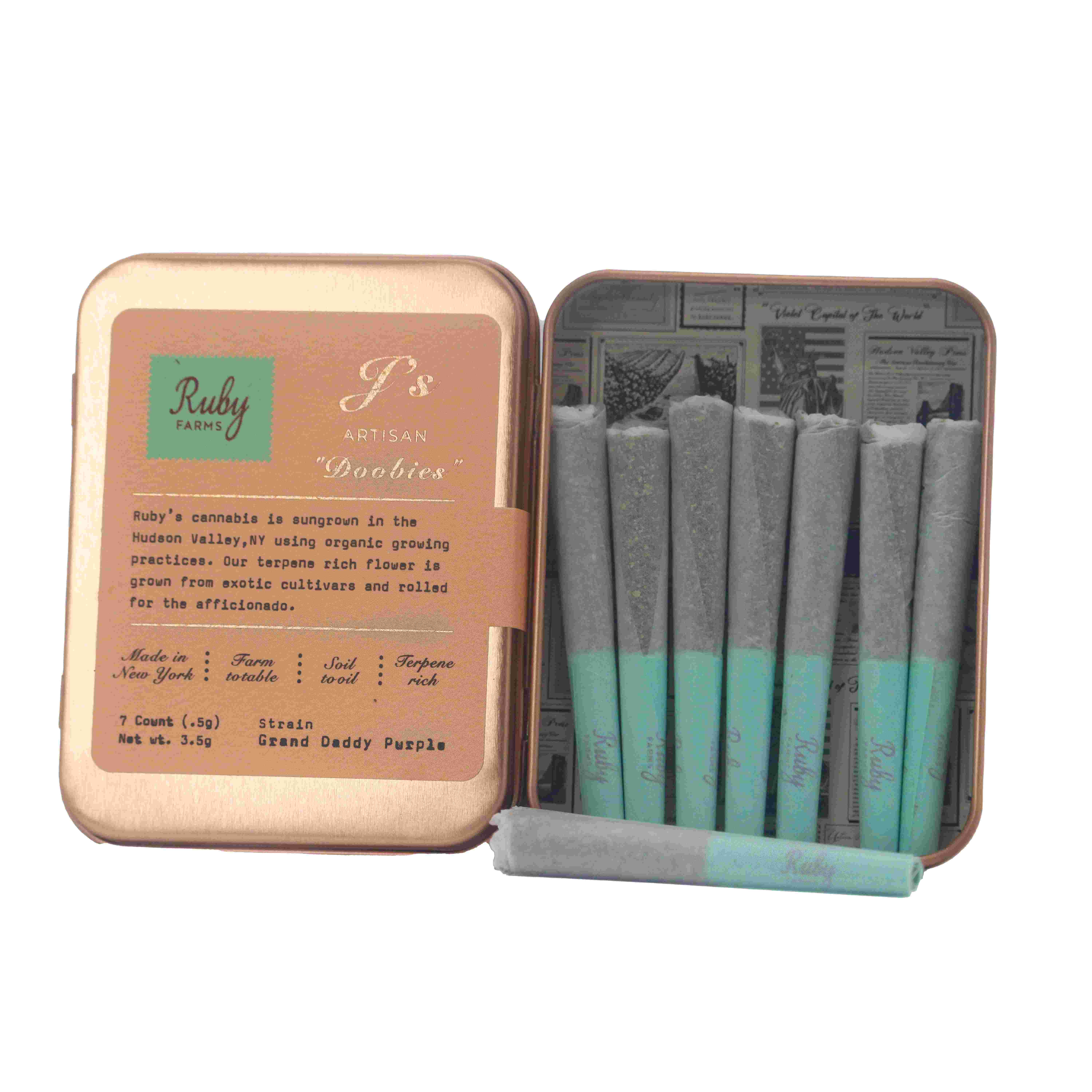 Photograph of product: Grand Daddy Purple Doobies | 3.5g 7pk Preroll