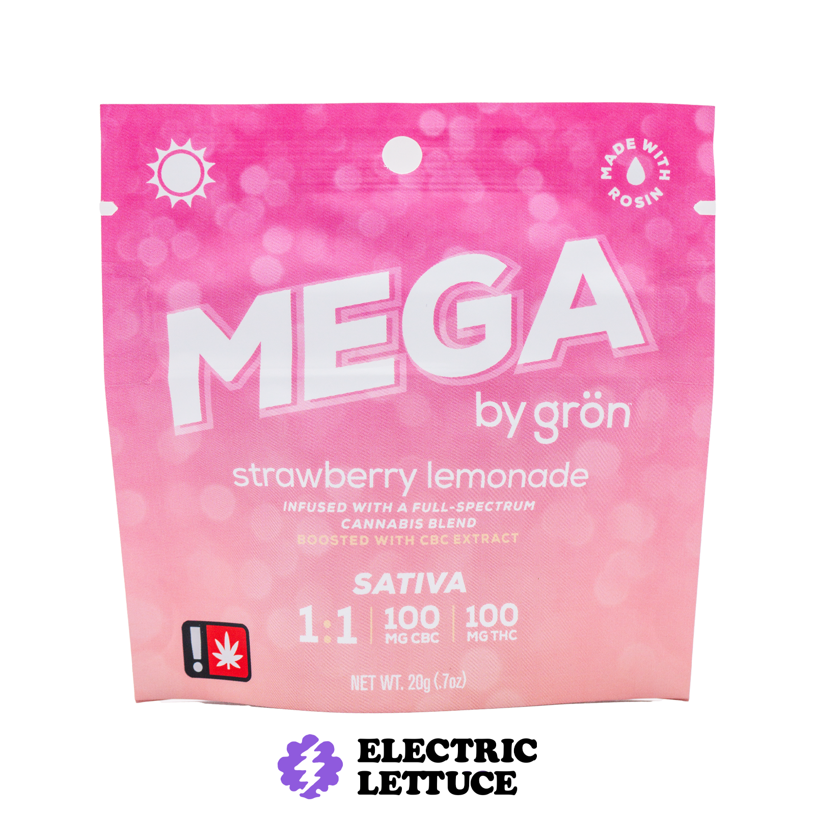 Photograph of product: Gron Strawberry Lemonade 1:1 CBC Mega Pearl 100mg