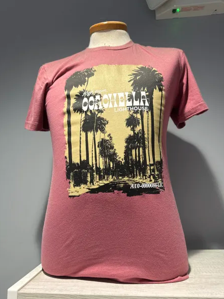Photograph of product: Lighthouse | T-Shirt Palm Trees Burgundy