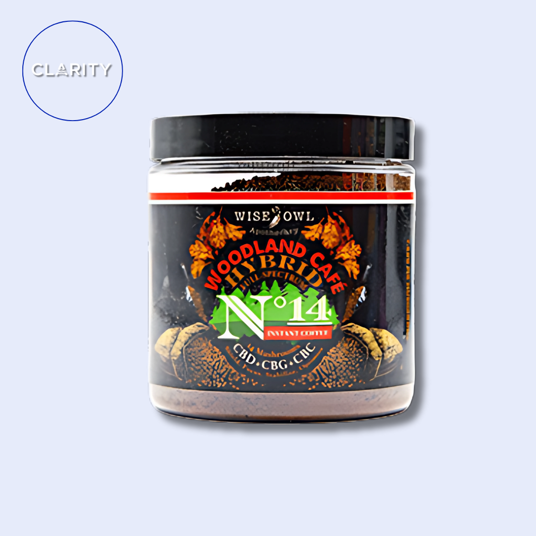 Photograph of Product: Wise Owl CBD Number 14 Mushroom Mix Full Spectrum -  Woodland Cafe Instant Coffee 300mg