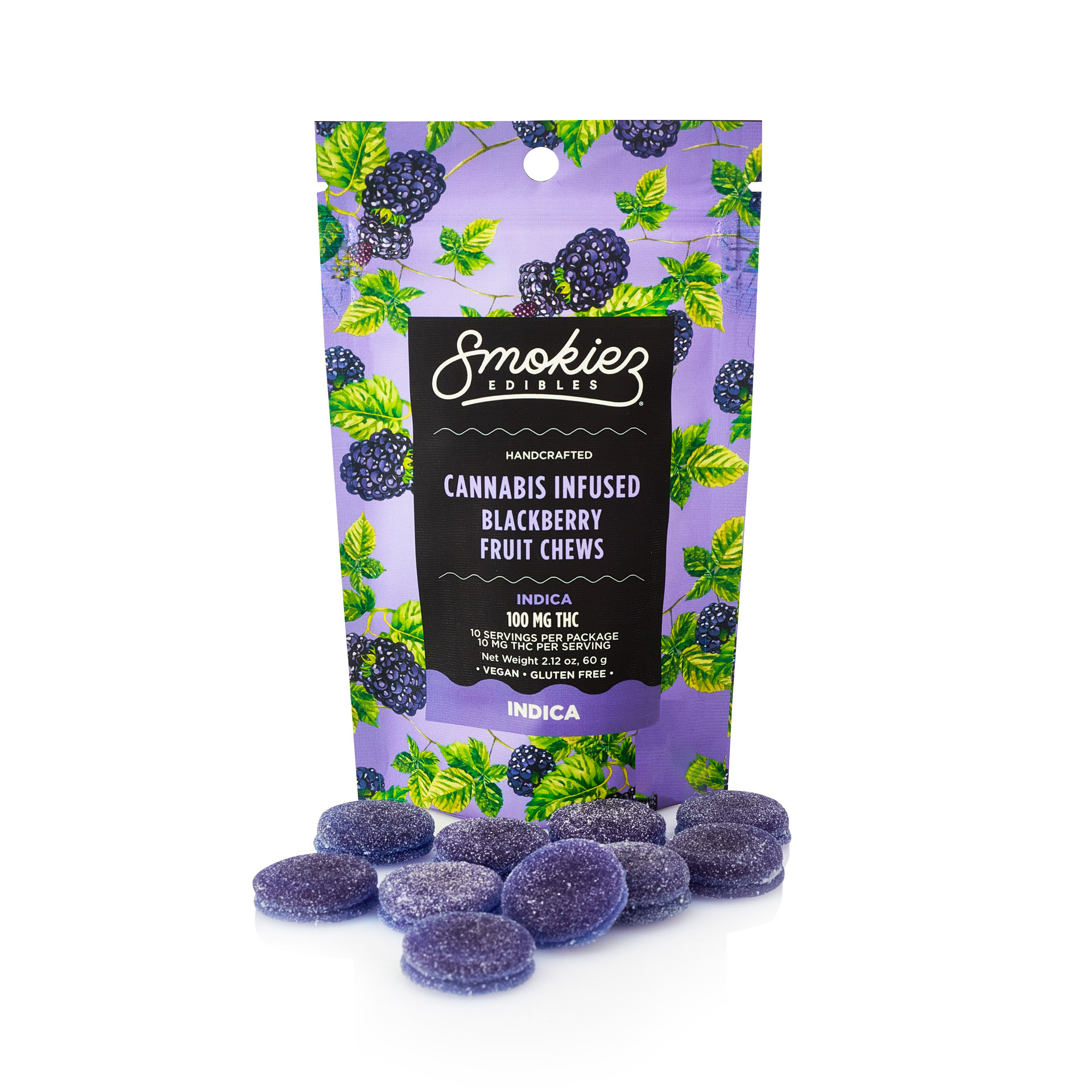 Photograph of product: Smokiez: Blackberry Sweet Gummies - 10 Pieces/100mg (Oui'd)