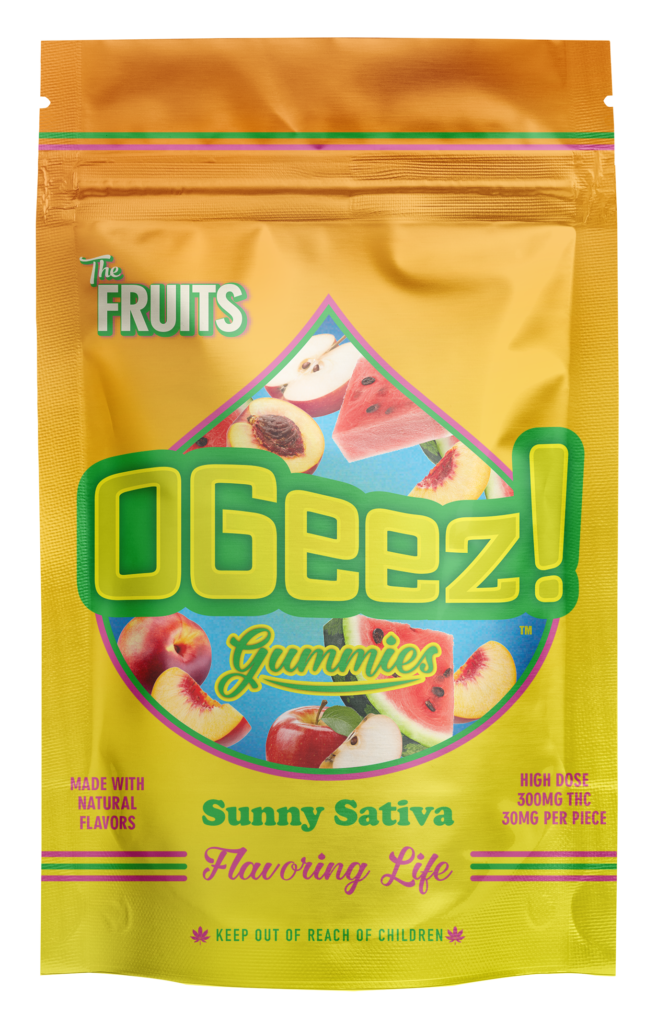 Photograph of product: OGeez Sunny Oui'd (S) The Fruits Gummies 10mg 10pk
