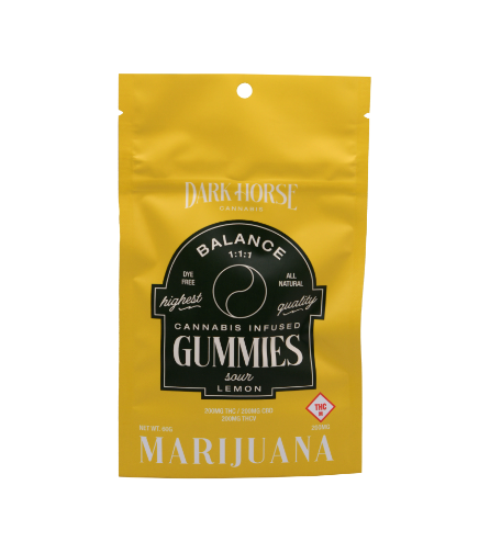 Photograph of product: 200mg Gummies | Sour Lemon 1:1:1 TH-oui:CBD:TH-ouiV