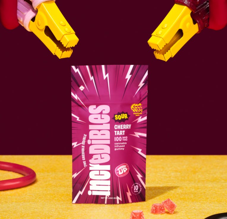 Photograph of product: Incredibles Sour Cherry Tart Gummies - 100mg
