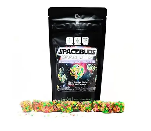 Photograph of product: Spacebuds | Blueberry Muffin | Live Rosin Edibles | 10ct | 100mg