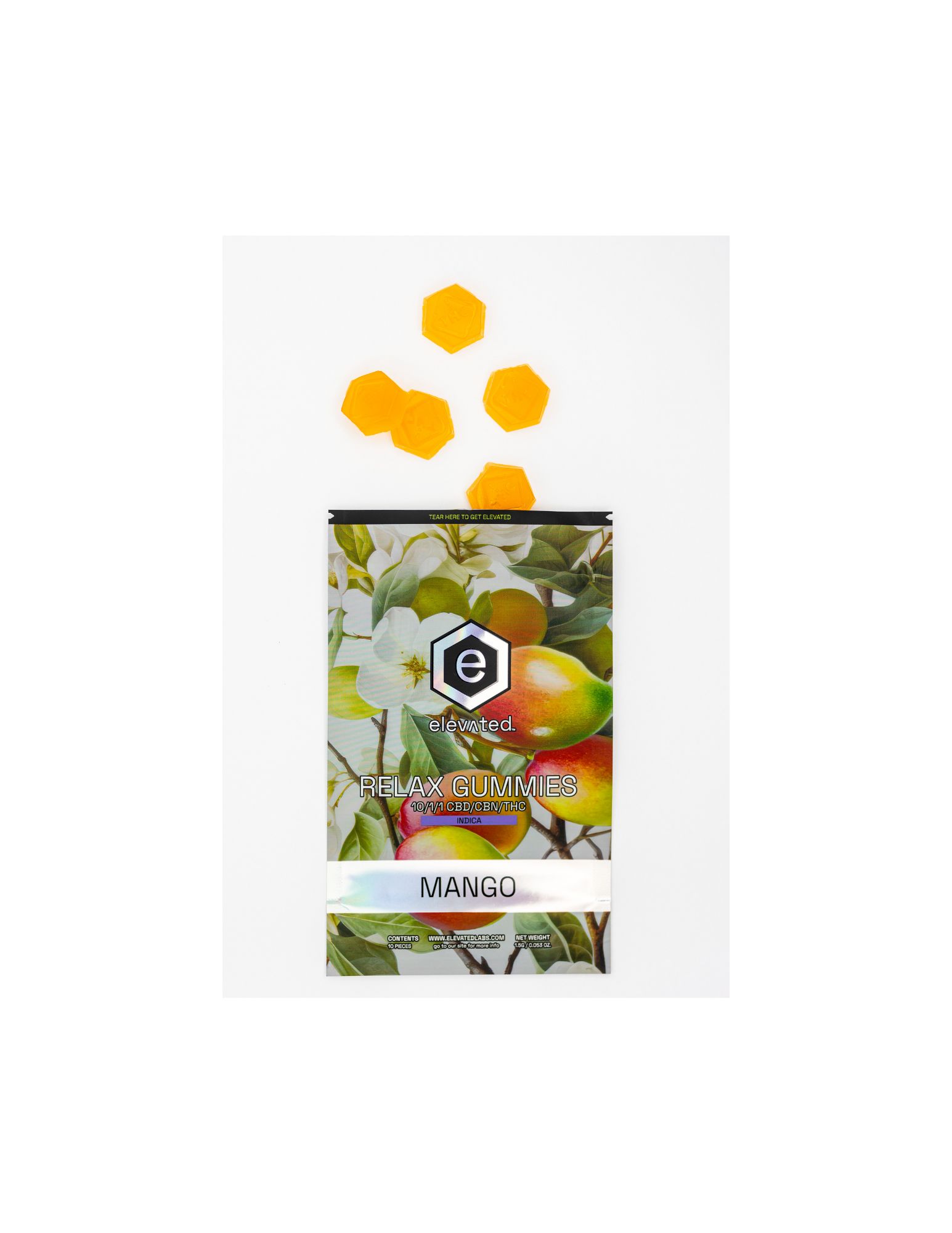 Photograph of product: Elevated Rare Gummies - Mango Relax 10:1:1