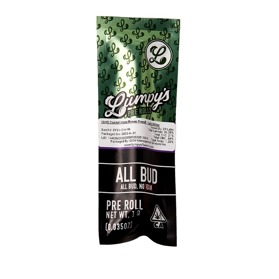 Photograph of product: LUMPYS - CAPITAL HAZE 1G PRE ROLL