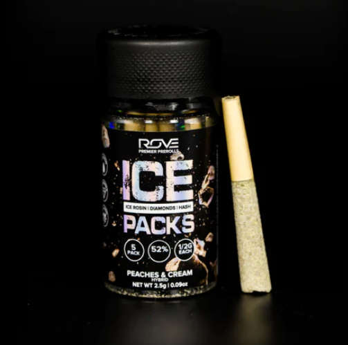 Photograph of product: Infused Peaches & Cream Pre-Roll Pack 1g (3-Pack | 0.3g Each)