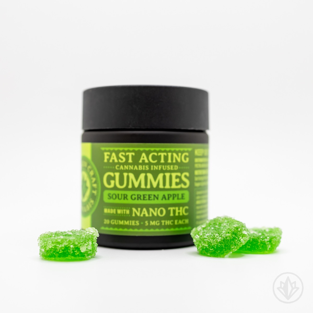 Photograph of product: Northern Craft Oui'd | Sour Green Apple Nano Gummies | 100mg