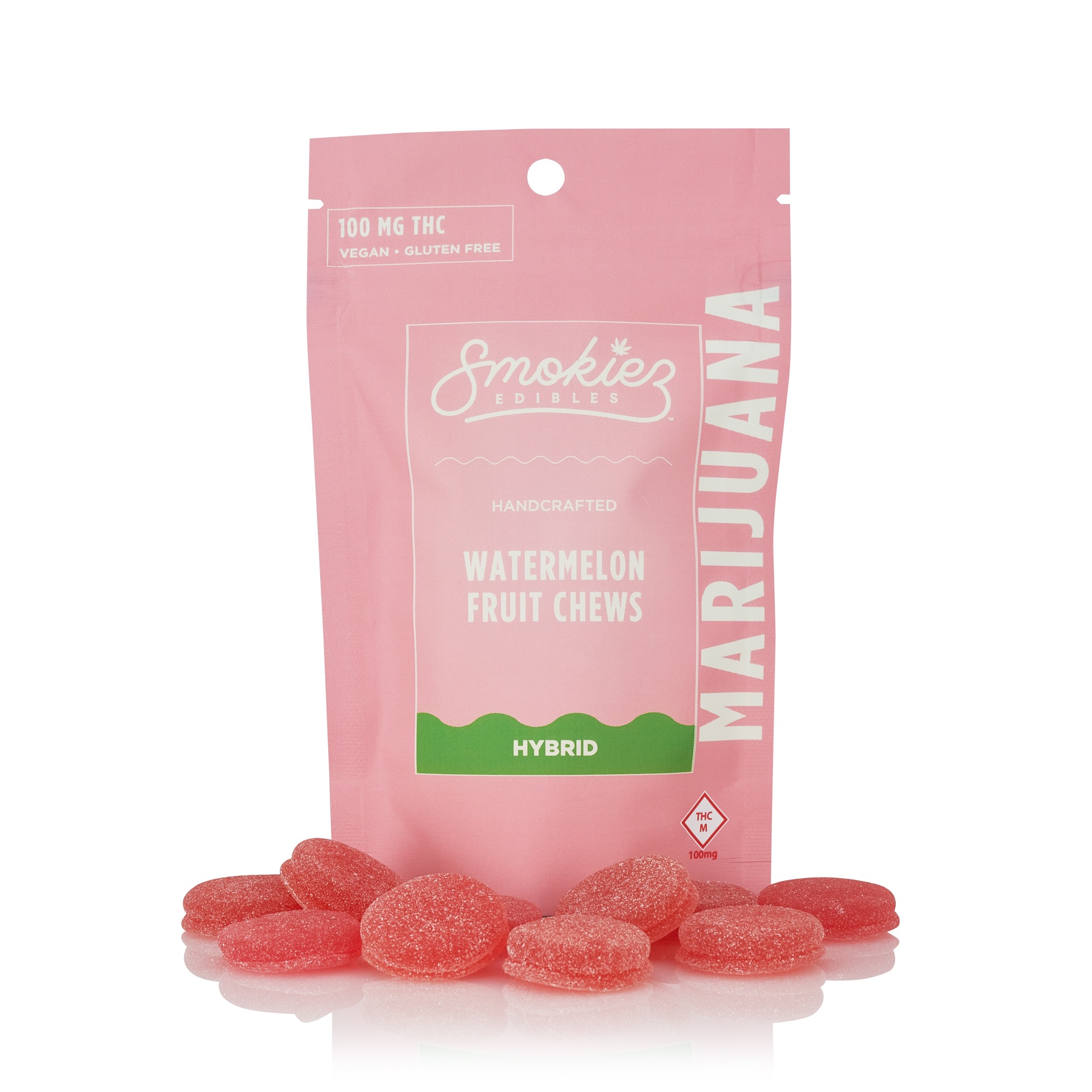Photograph of product: Watermelon Hybrid 100mg TH-oui Fruit Chews (10PK)