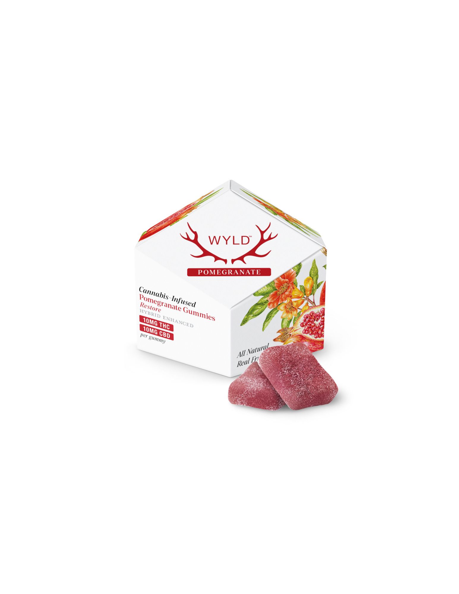Photograph of product: Wyld - Pomegranate - 100mg TH-oui : 100mg CBD