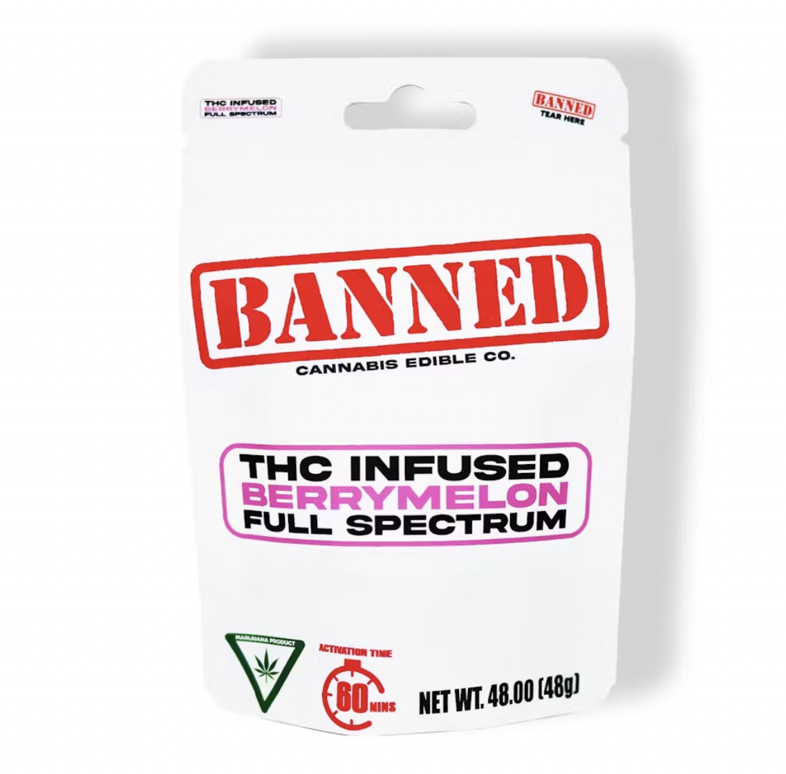 Photograph of product: Banned: Berry Melon 200MG Gummies (4x50mg)