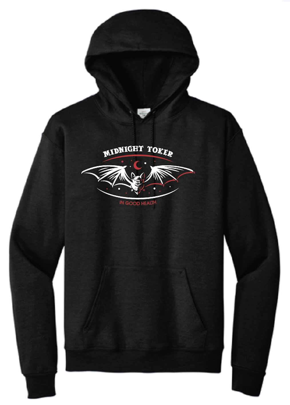 Photograph of product: Midnight Toker - Black Hooded Sweatshirt - XXL
