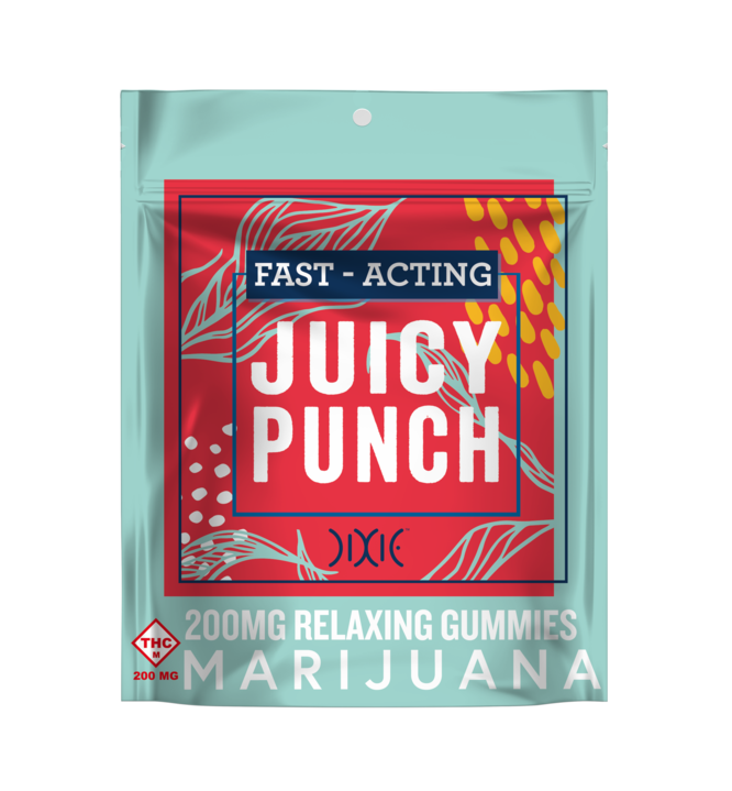 Photograph of product: DIXIE 200MG FAST ACTING JUICY PUNCH GUMMIES