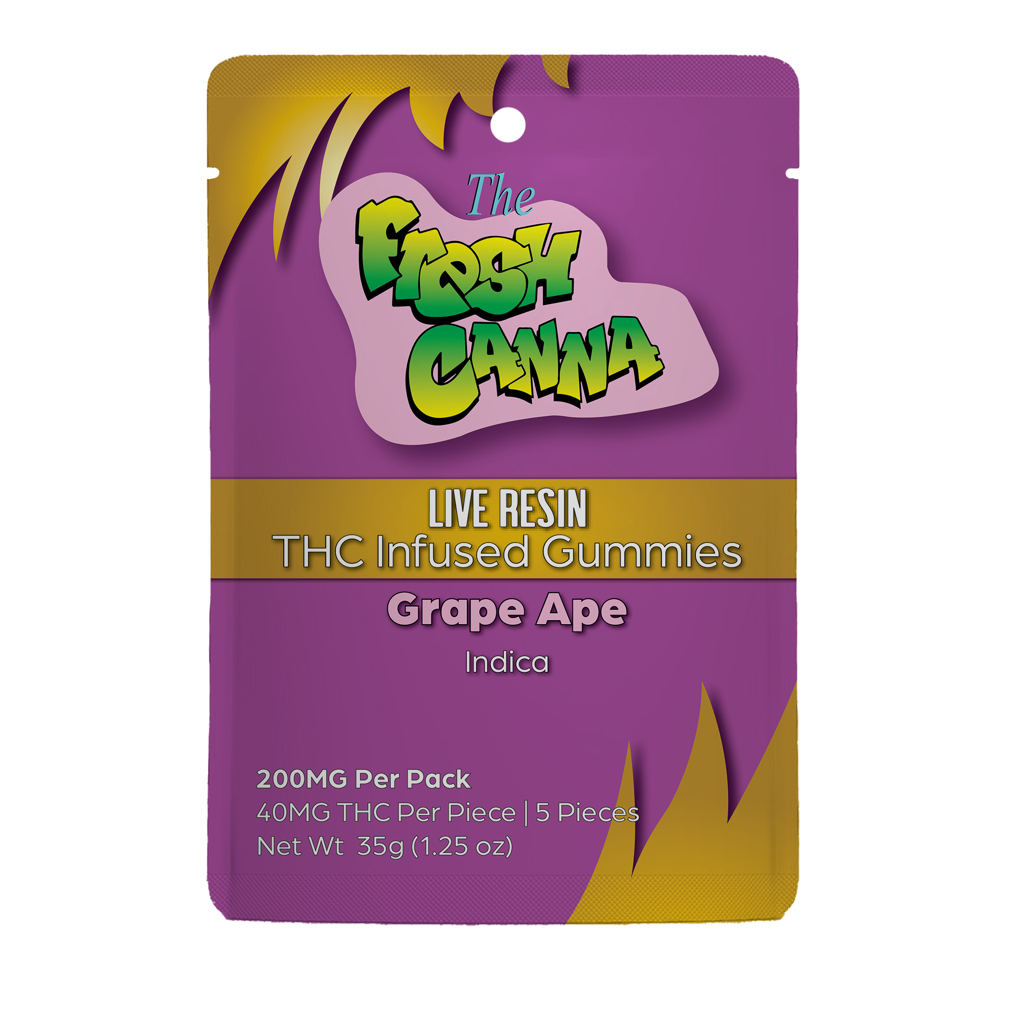Photograph of product: Fresh Canna Grape Ape Live Resin Oui'd Gummies | 200mg
