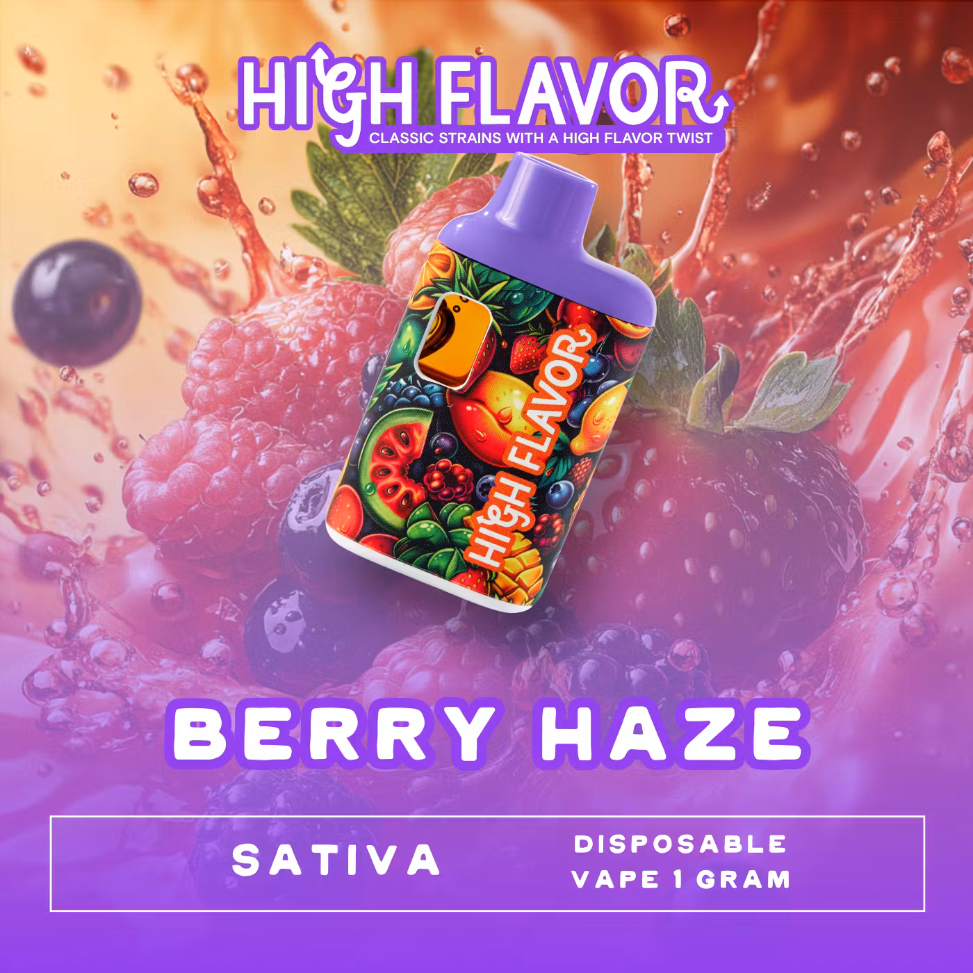 Photograph of product: 1g Berry Haze Disposable Vape | TAX INCLUDED
