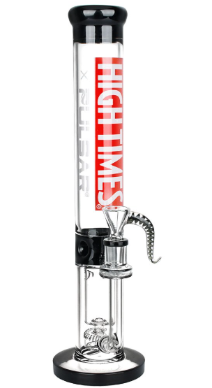 Photograph of product: High Times x Pulsar Logo Straight Tube Recycler Water Pipe | 14.75" | 14mm F