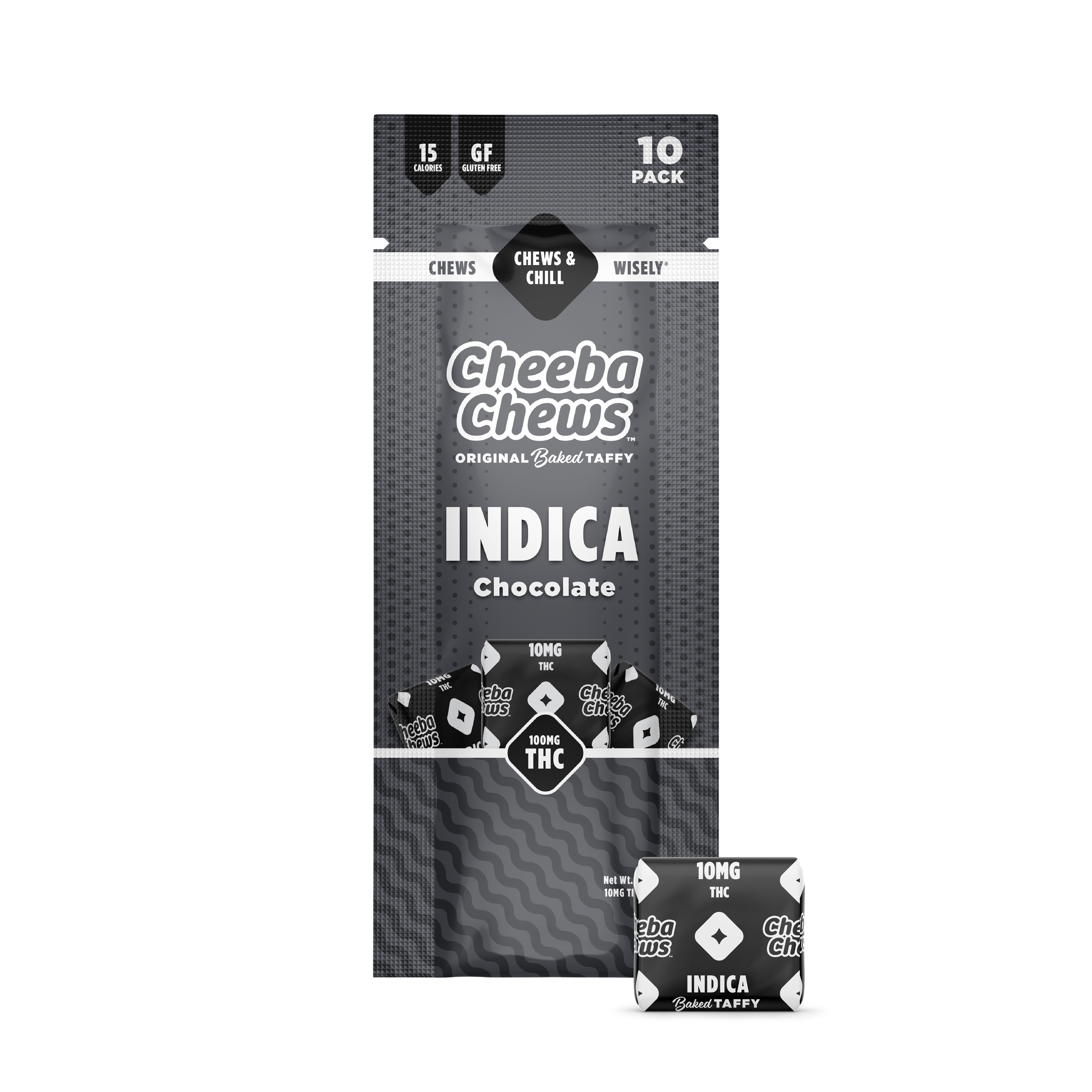 Photograph of product: Cheeba Chews | Chocolate Taffy | Oui'd | 10pk/100mg