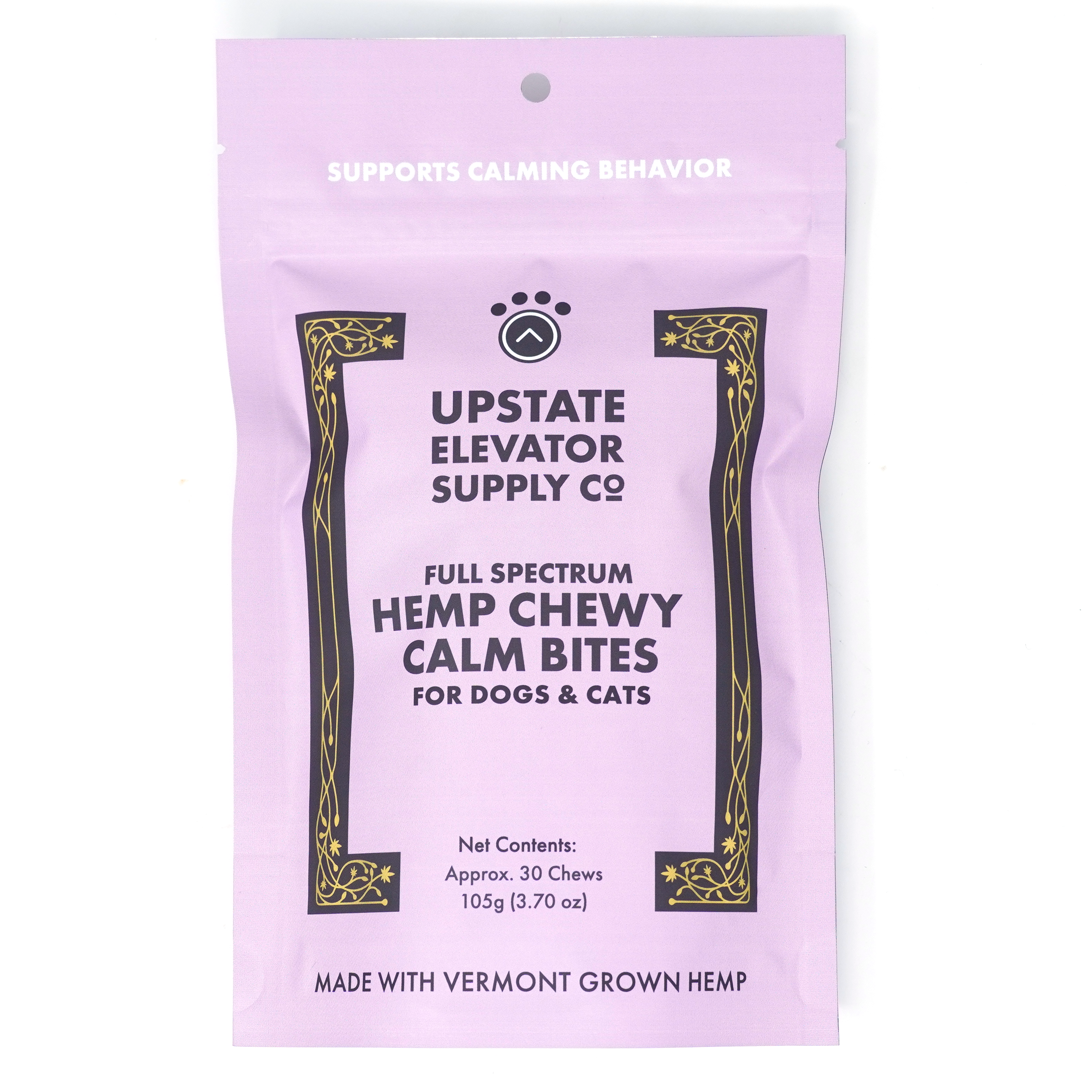 Photograph of product: Upstate Elevator Supply Co. - Hemp Chewy Calm Bites - 2.5mg (30pk)