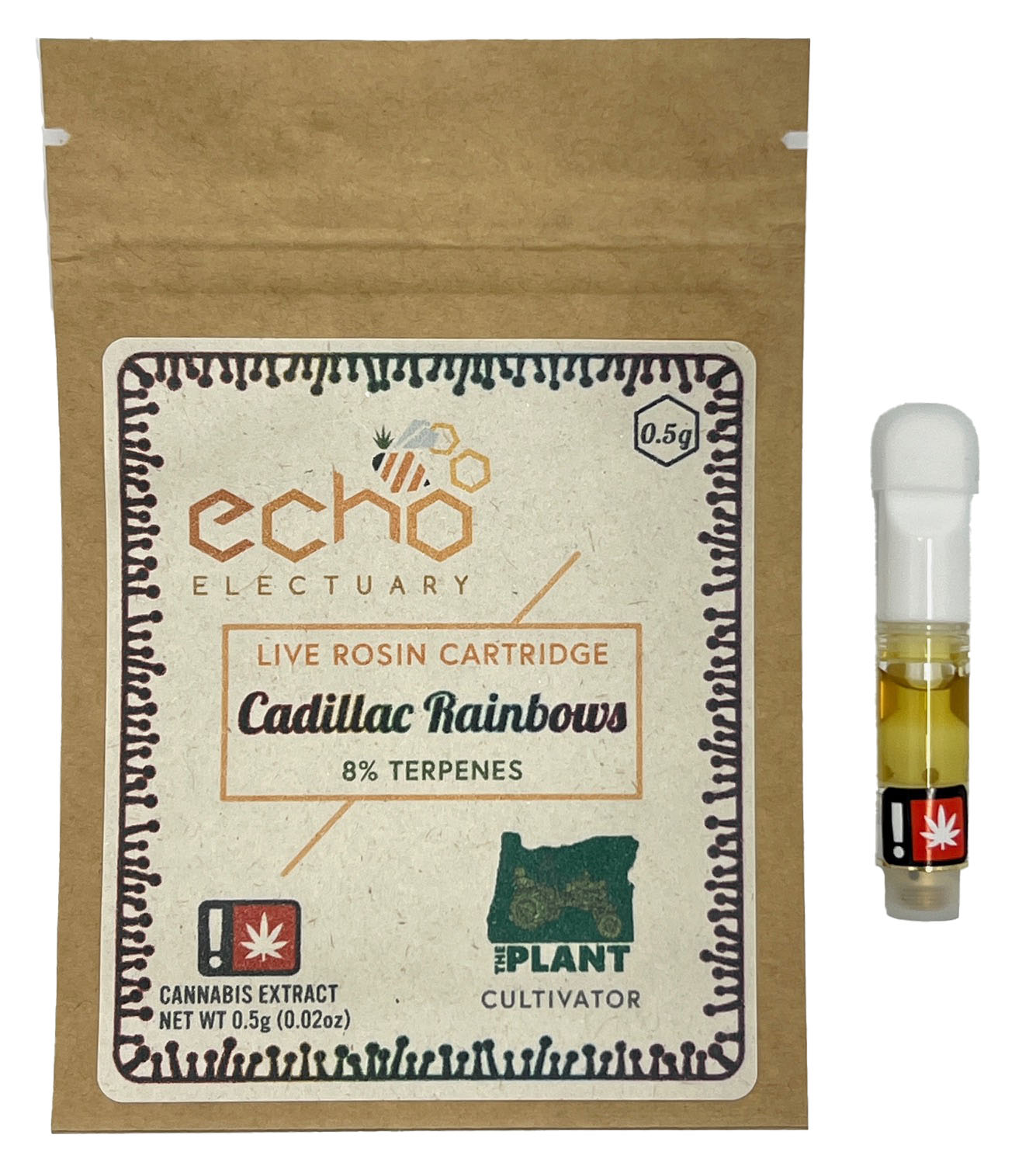 Photograph of product: Echo Electuary - Cadillac Rainbows Live Rosin Cart