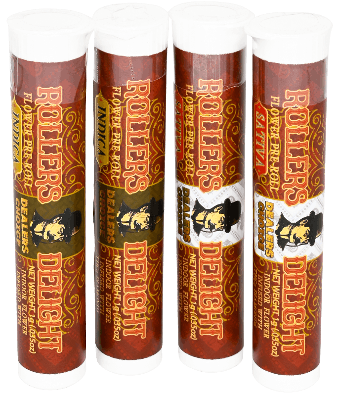 Photograph of product: DEALER'S CHOICE - INFUSED PRE ROLL - SHOCK TARTS HYBRID - 1G