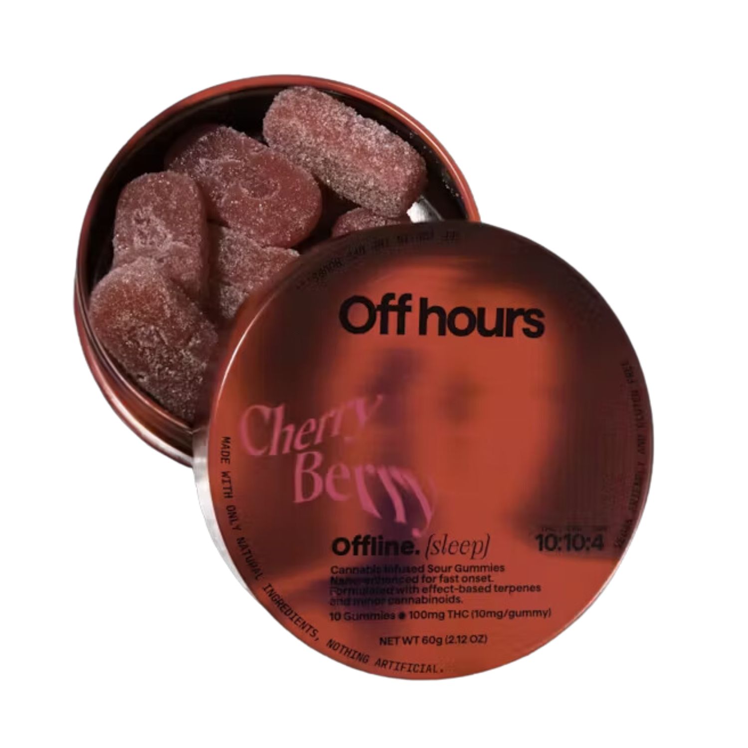 Photograph of product: Cherry Berry "Offline" Sour Gummies | 10:10:4 TH-oui:CBD:CBN | 10 Pack | 100mg