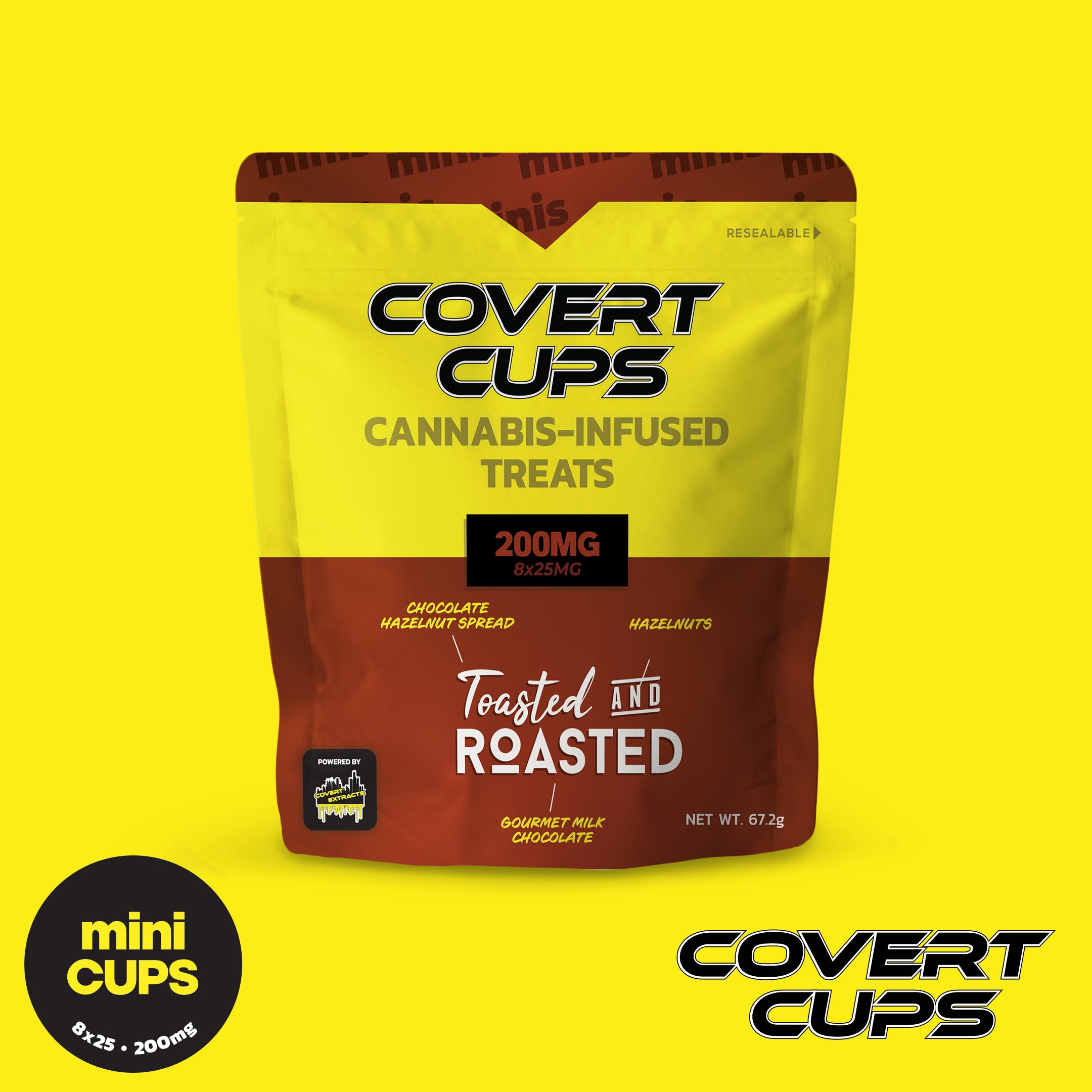 Photograph of product: Covert Cups | 200mg Rosin Chocolate Treats | Toasted and Roasted