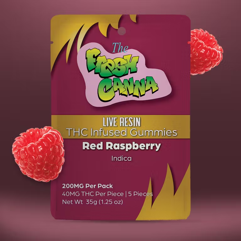 Photograph of product: Fresh Canna | Red Raspberry | Live Resin Gummies | 200mg
