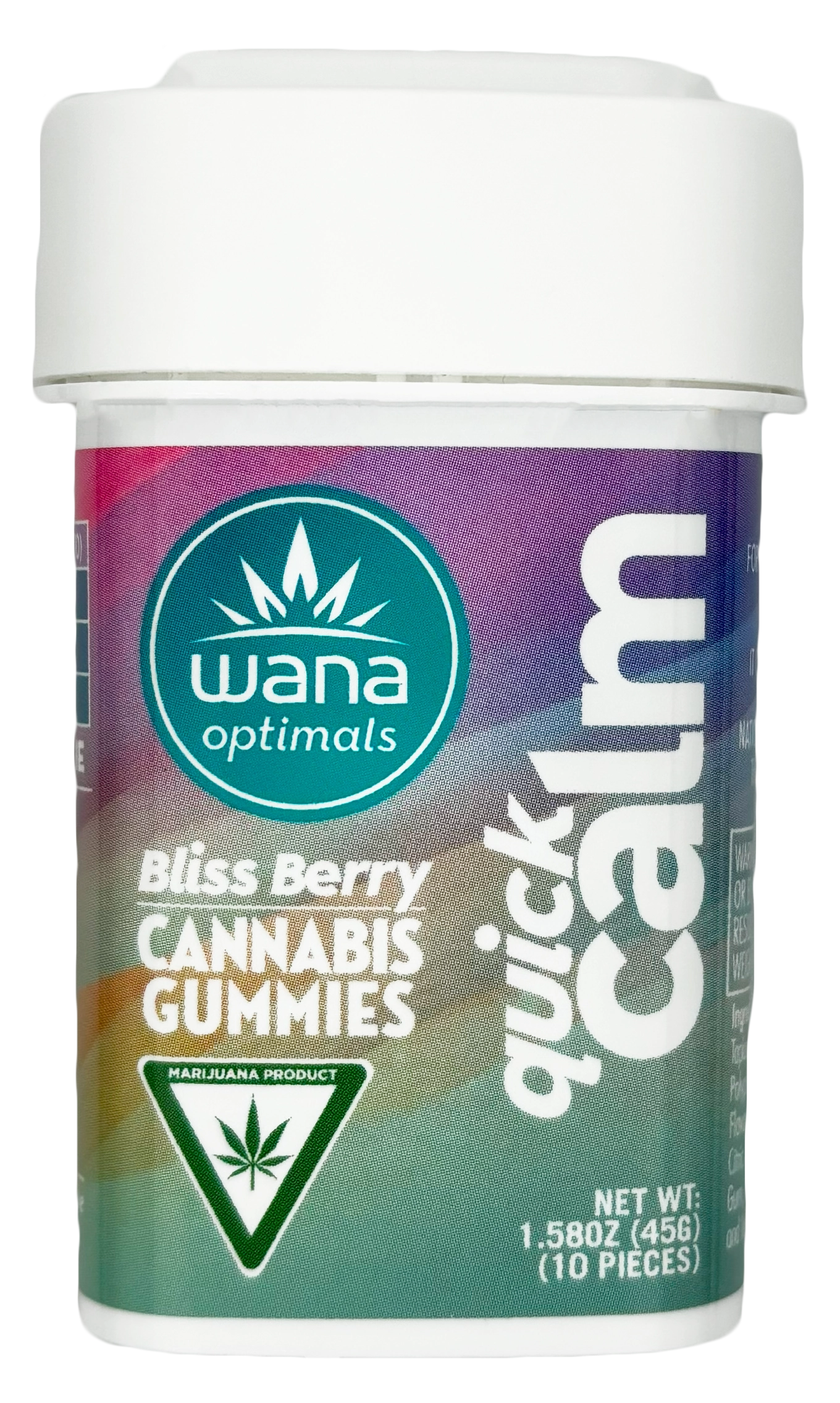 Photograph of product: Wana | Calm Blissberry Quick | Gummy Edible | 10mg THC/100mg CBD/100mg CBG