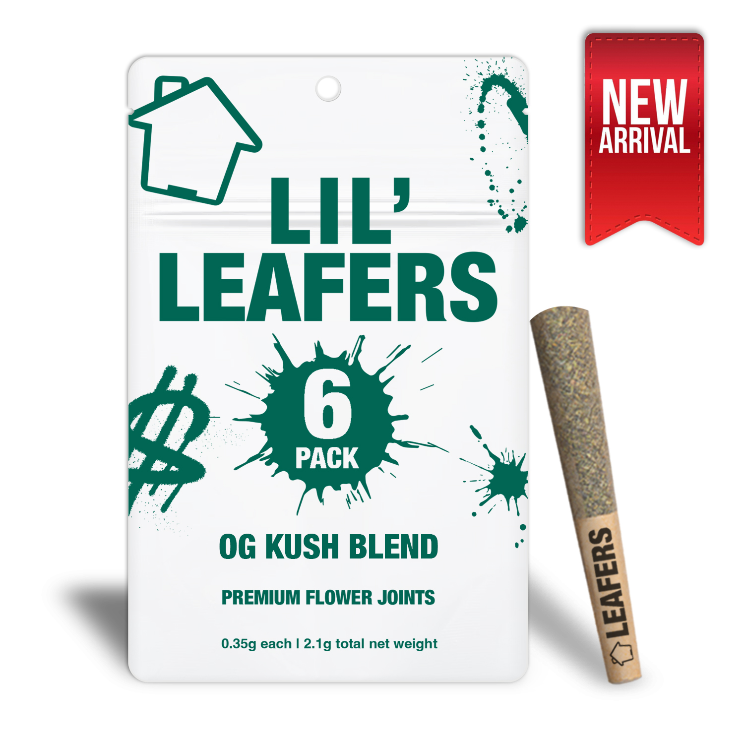 Photograph of Product: LIL' Leafers OG Kush Blend (6-pack of .35g joints)