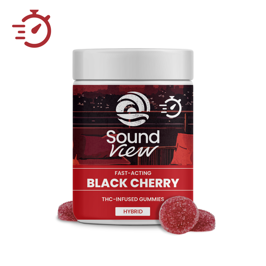 Photograph of product: Fast-Acting Black Cherry Gummies T4.94 20pk (8-00103)