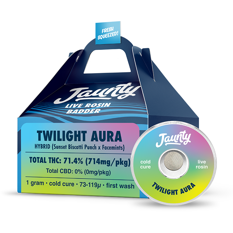 Photograph of product: Jaunty I Twilight Aura I Cold Cure Live Rosin Badder