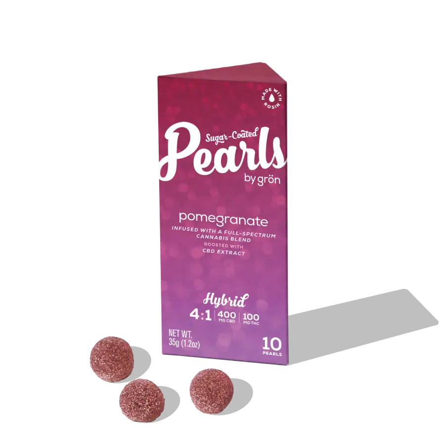 Photograph of product: Gron - 4:1 CBD/TH-oui Pomegranate Pearls