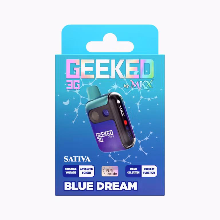 Photograph of product: Geeked By MKX - Disposable Vape - (3g) - Oui'd - **BLUE DREAM** (2/$55)