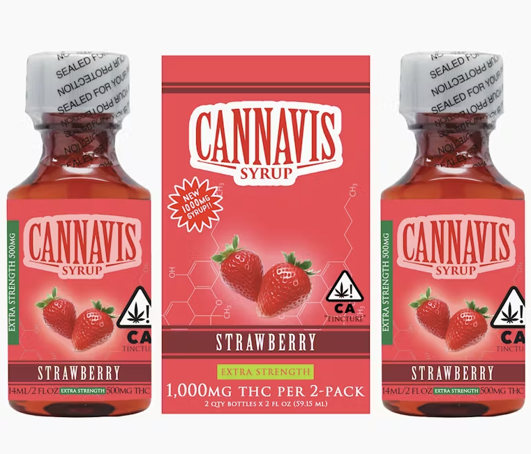 Photograph of product: Strawberry 1000mg 2pk Syrup Tincture - Cannavis Syrup