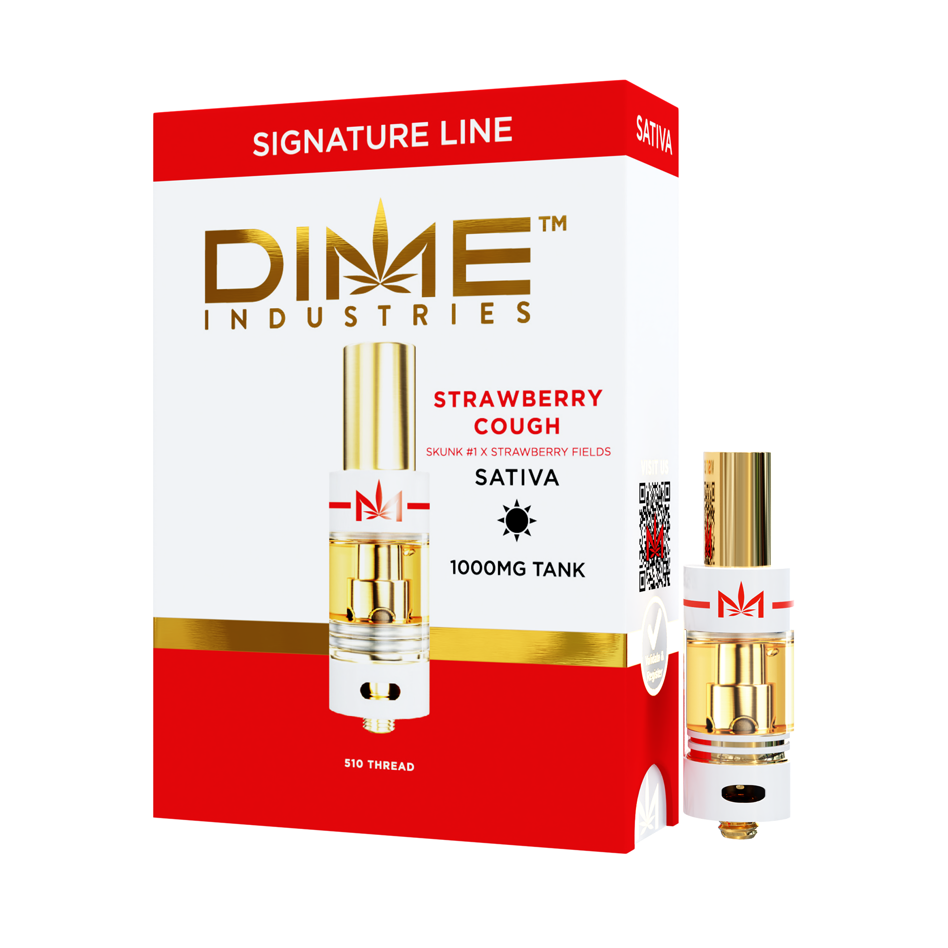 Photograph of product: Dime Industries | Strawberry Cough | Cartridge | 1g