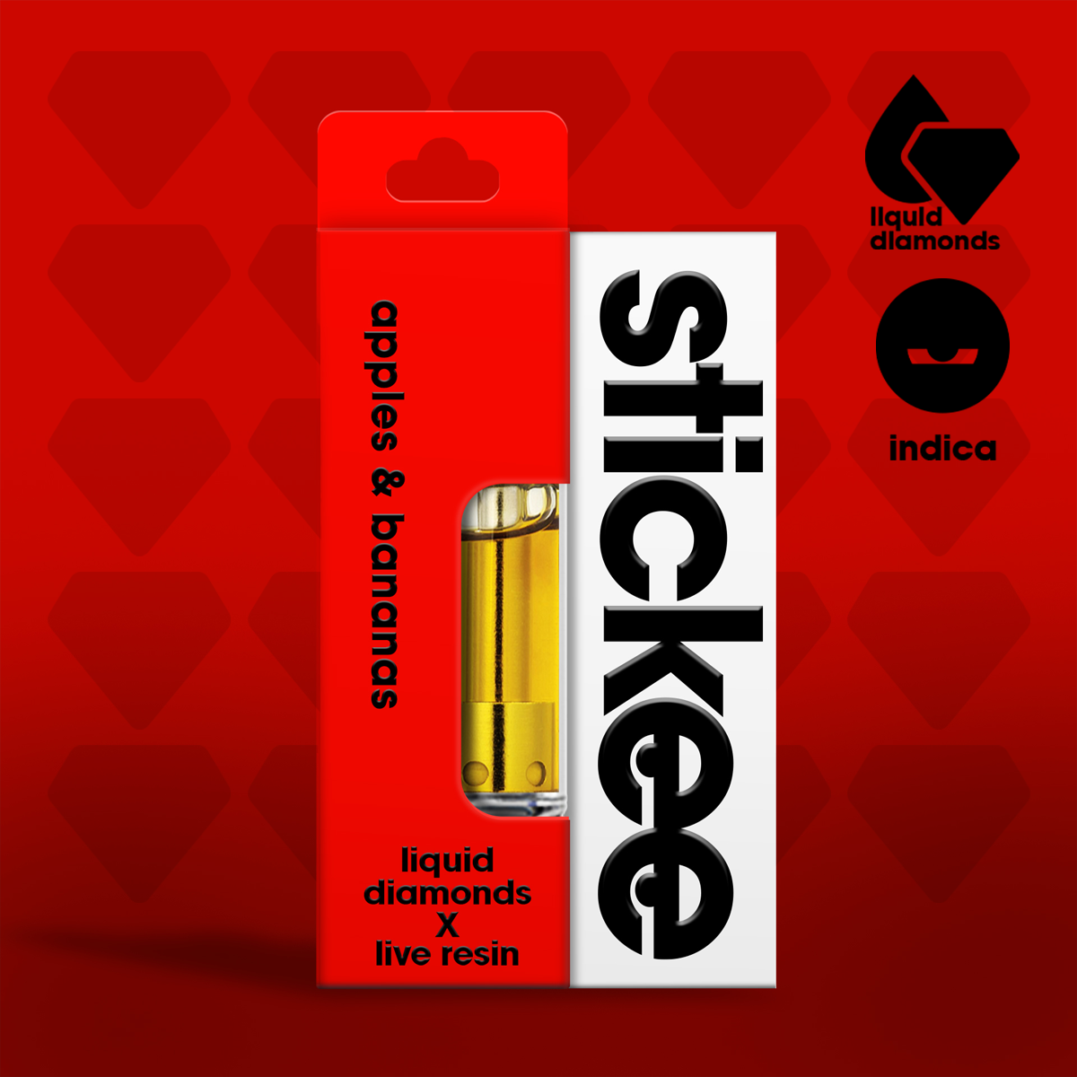 Photograph of product: Stickee | Live Resin Cart | Apples & Bananas | 1g
