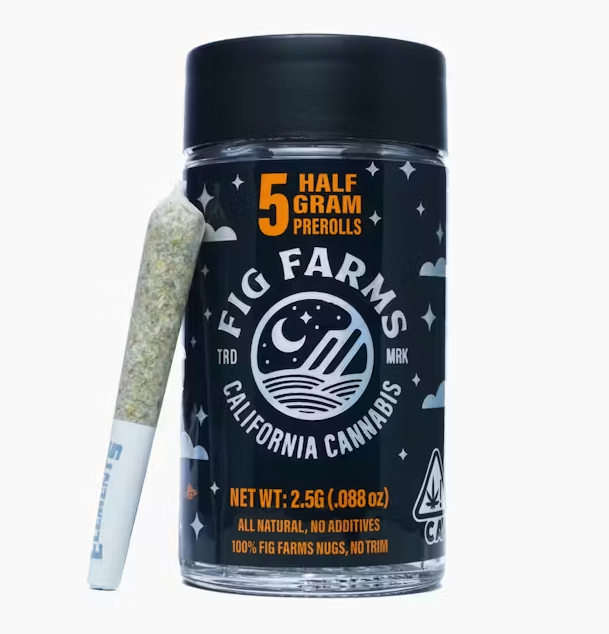 Photograph of product: MOMOCHI .5G PRE-ROLL 5-PACK (2.5 GRAMS)