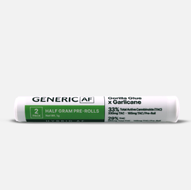 Photograph of Product: Generic AF | Gorilla Glue X Garlicane Pre-Roll 2pk
