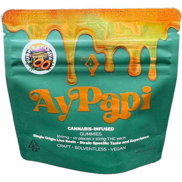 Photograph of product: Purple Papaya Live Rosin Gummies - 