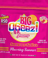 Photograph of product: OGEEZ! Big RSO 100mg Gummy Pink Lemonade Oui'd