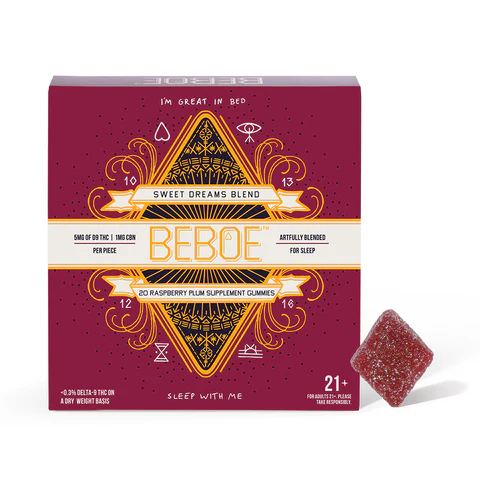 Photograph of product: Raspberry Plum | Sweet Dreams | Gummies | 5:1 TH-oui:CBN | 100 MG